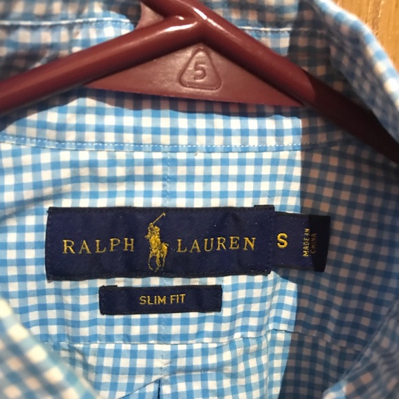 Ralph Lauren Blue Checked Long Sleeve Button Down - Picture 2 of 2